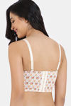 Zivame X Monisha Jaising Padded Wired Medium Coverage Strapless Bra - Ecru Bouquet Print — thumbnail 2